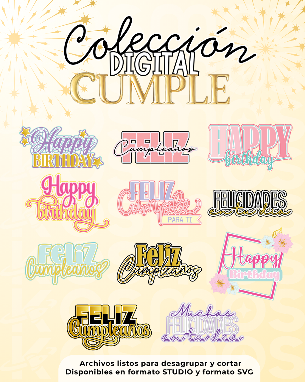 Colección Cake Toppers - Cumpleaños Premium