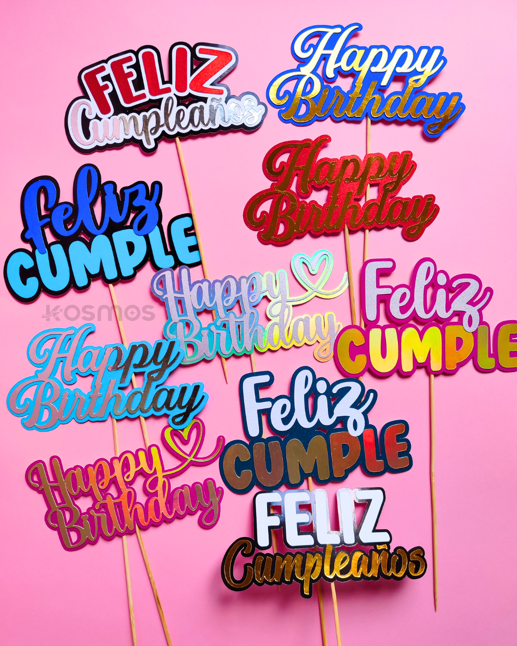 CAKE TOPPERS CUMPLEAÑOS GENÉRICOS SENCILLOS