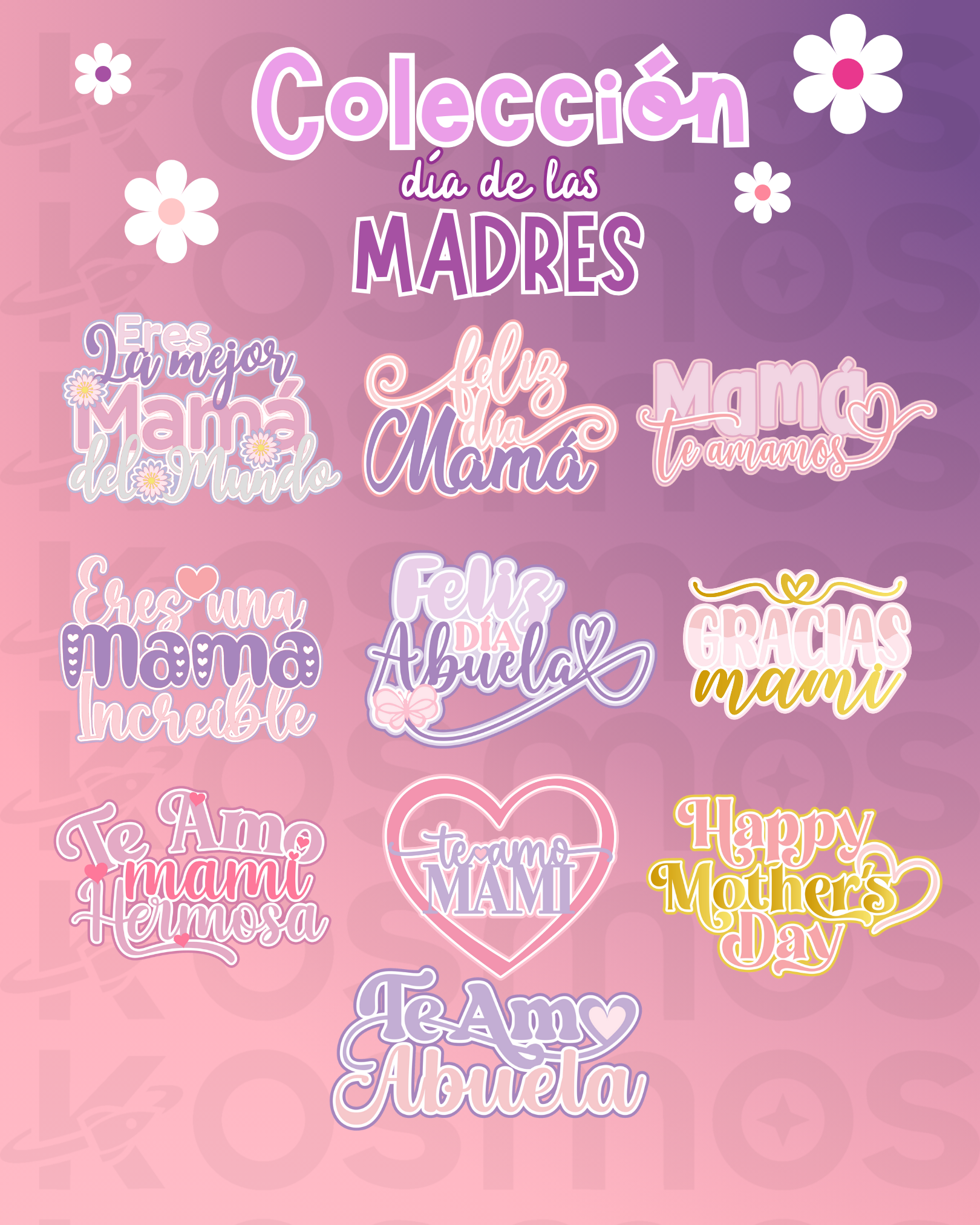 COLECCIÓN CAKE TOPPERS DÍA DE LAS MADRES - 2DA EDICIÓN