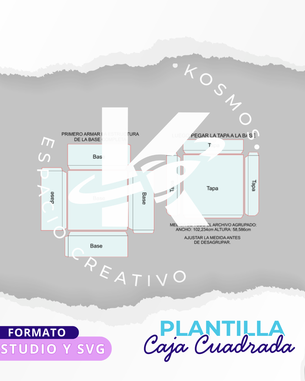 CAJA CUADRADA DE 28x28cm