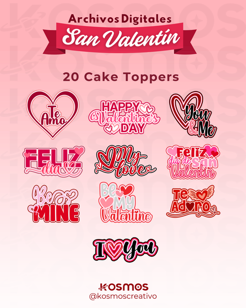 COLECCIÓN CAKE TOPPER SAN VALENTÍN