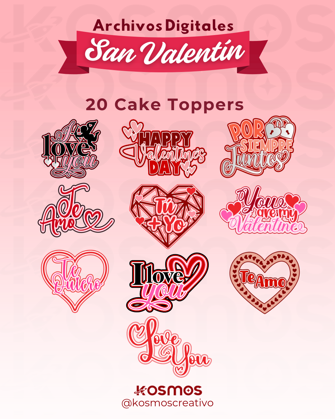COLECCIÓN CAKE TOPPER SAN VALENTÍN